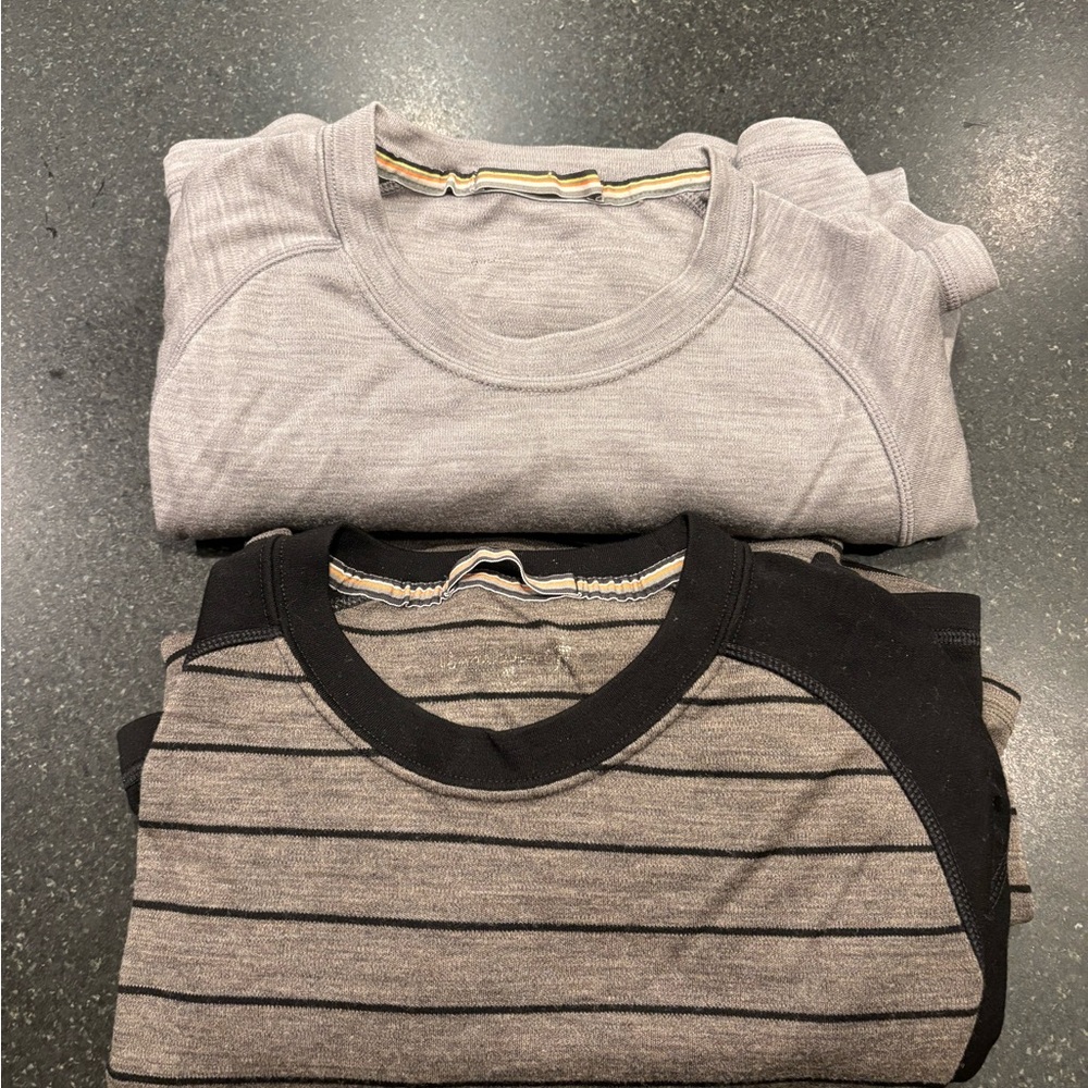 Two men’s Merino smartwool long sleeve shirt shirts